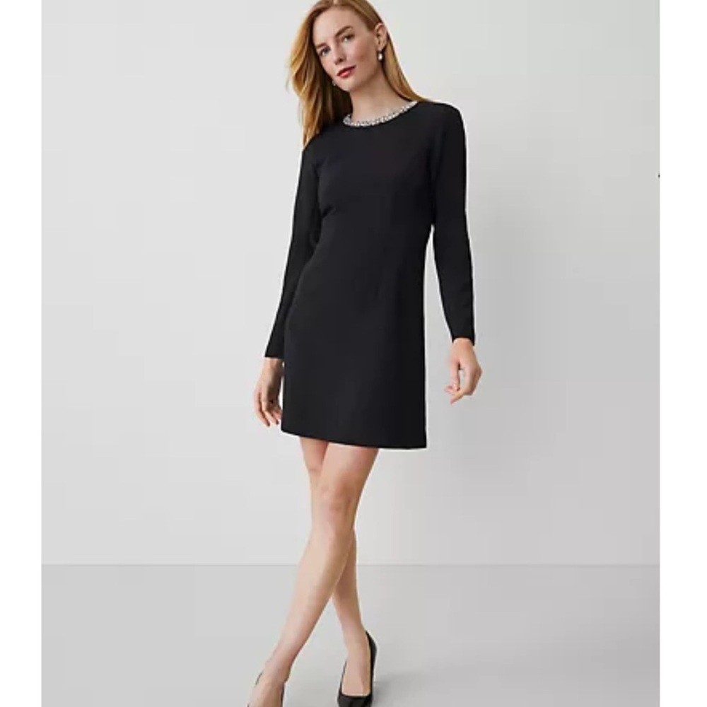 Ann Taylor Petite Jewel Neck Dress